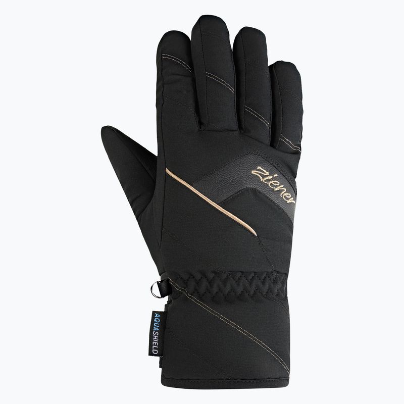 Guanti da sci donna ZIENER Karion-Z AS black/gold 2