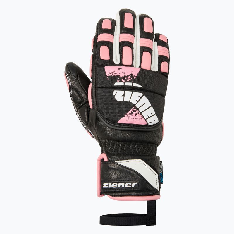 Guanti da sci per bambini Ziener Lanus-Z AS PR black/pink vanilla 2