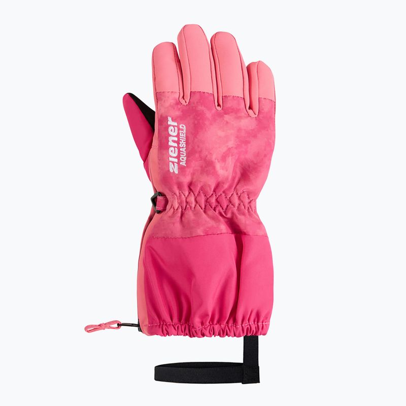 Guanti da sci per bambini ZIENER Levio AS Minis tie dye pop pink 2