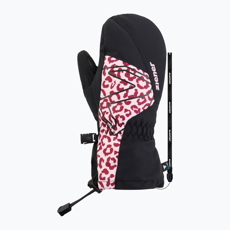 Guanti da sci per bambini ZIENER Lavalino-Z Aquashield AW Mitten black/red leo 2
