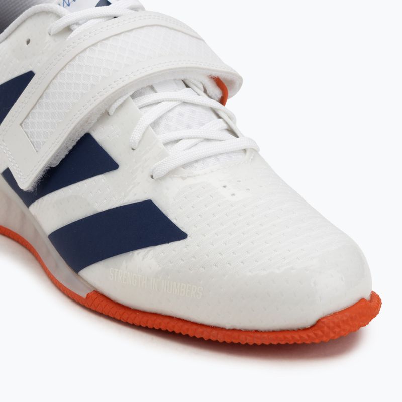 Scarpe da sollevamento pesi adidas Adipower Weightlifting III Footwear white/dark blue/royal blue 7