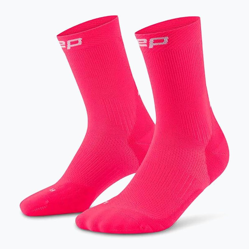 Calze a compressione CEP da donna Run Mid Cut 5.0 rosa