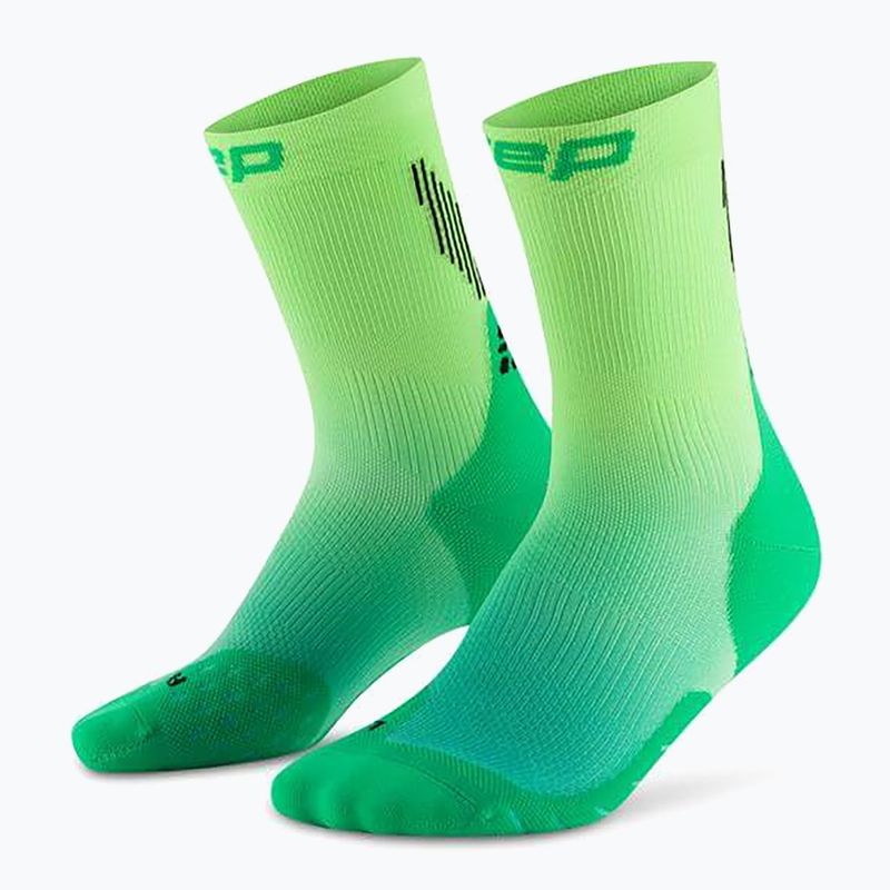 CEP Calzini a compressione da donna Run Edt. Gradient Mid Cut Compression 5.0 verde/lime fade