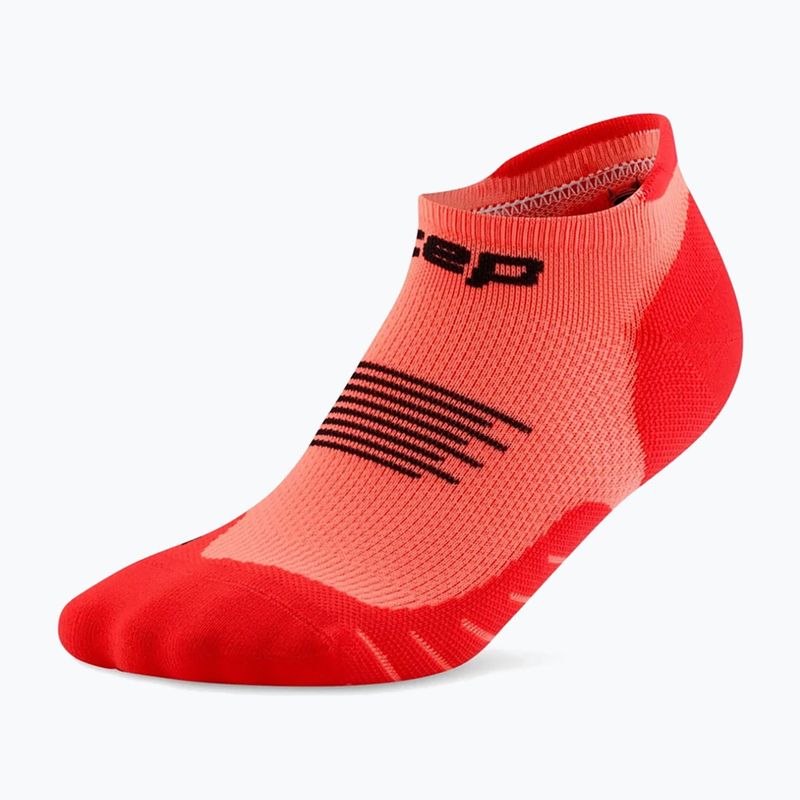 Calze a compressione da donna CEP Run No Show 5.0 neon coral 2