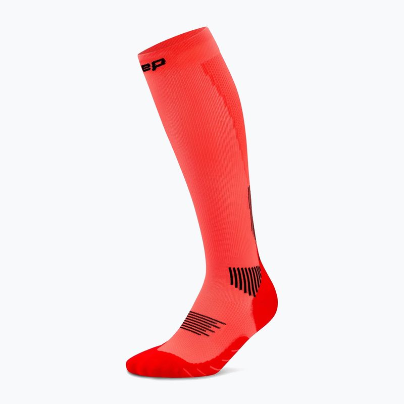 Calze a compressione da uomo CEP Run Tall 5.0 neon coral 2