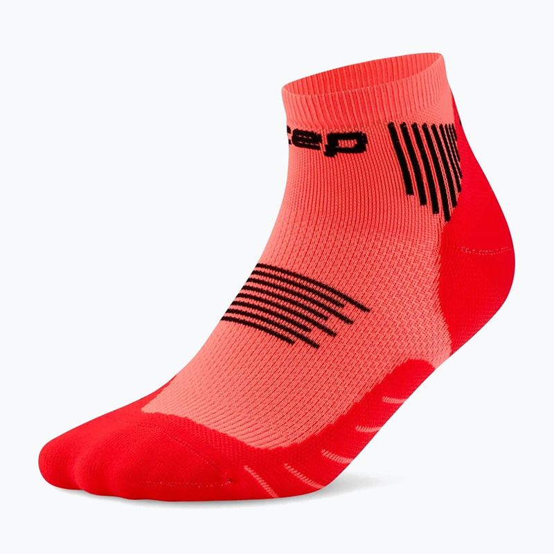 Calze a compressione da uomo CEP Run Low Cut 5.0 neon coral 2