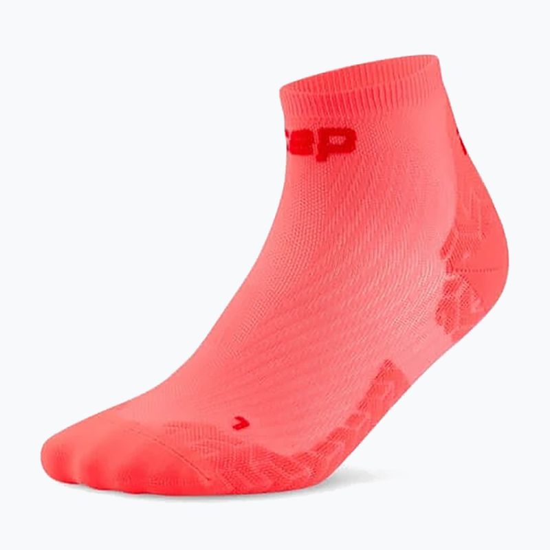 Calze a compressione da uomo CEP Ultralight Low Cut 4.0 neon coral/red 2