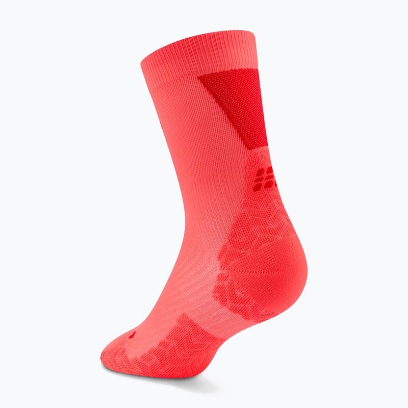 Calze a compressione da uomo CEP Ultralight Mid Cut 4.0 neon coral/red 3