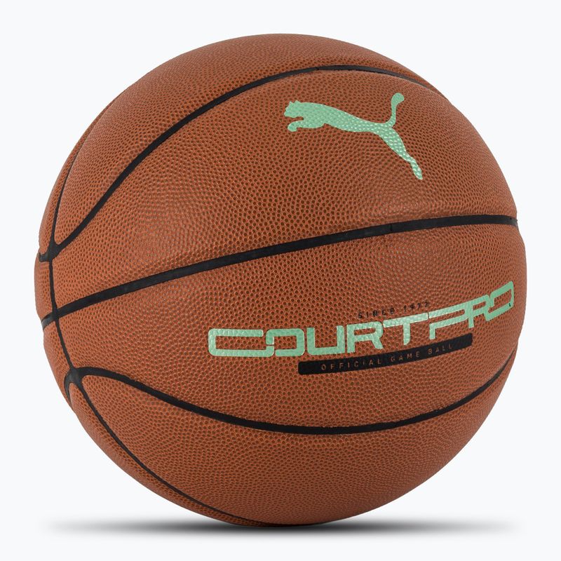 PUMA teamJAWS Court Pro Basket in pelle marrone/ombra scura numero 7 2