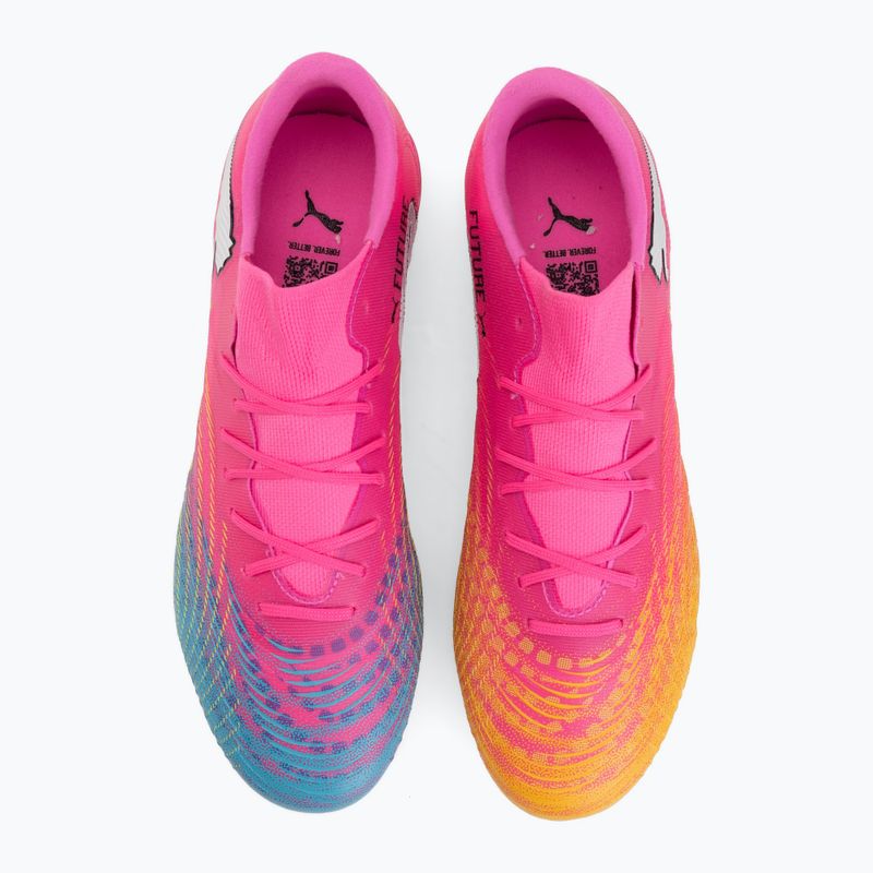 Scarpe da calcio PUMA Future 9 Match Fusion FG/AG poison pink/puma white/sun stream/bright aqua/puma black 5