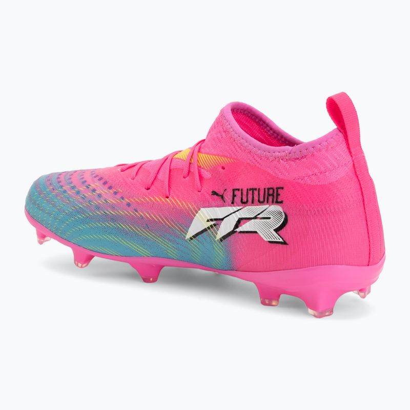 Scarpe da calcio per bambini PUMA Future 9 Match FG/AG Jr poison pink/puma white/sun stream/bright aqua/puma black 3