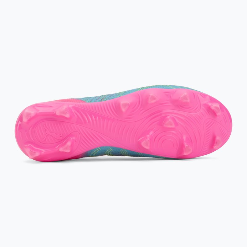 Scarpe da calcio per bambini PUMA Future 9 Match FG/AG Jr poison pink/puma white/sun stream/bright aqua/puma black 4