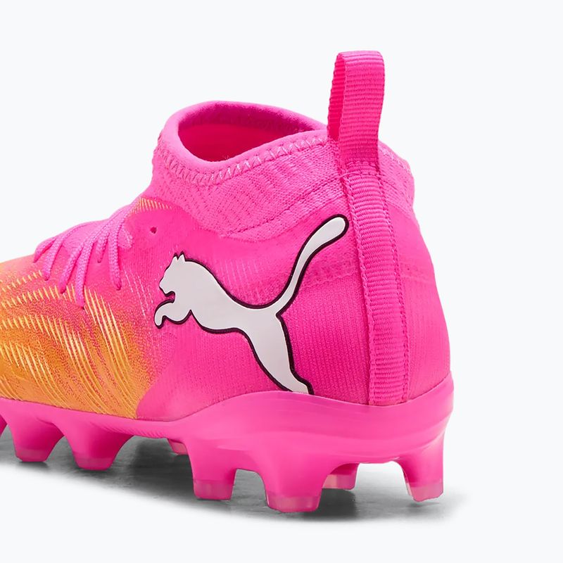 Scarpe da calcio per bambini PUMA Future 9 Match FG/AG Jr poison pink/puma white/sun stream/bright aqua/puma black 5