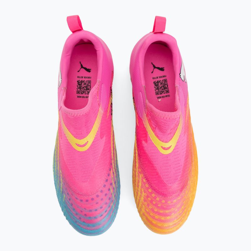 Scarpe da calcio per bambini PUMA Future 9 Match LL FG/AG Jr poison pink/puma wht/sun stream/bright aqua/puma blk 5