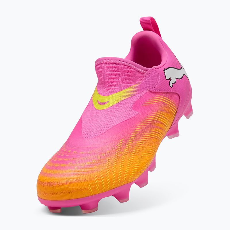 Scarpe da calcio per bambini PUMA Future 9 Match LL FG/AG Jr poison pink/puma wht/sun stream/bright aqua/puma blk 3