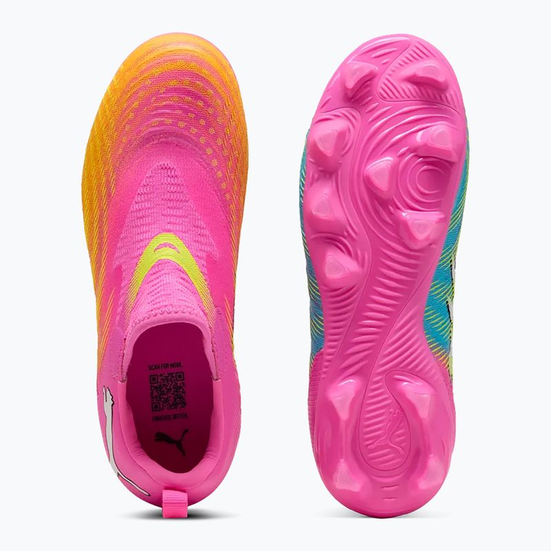 Scarpe da calcio per bambini PUMA Future 9 Match LL FG/AG Jr poison pink/puma wht/sun stream/bright aqua/puma blk 4