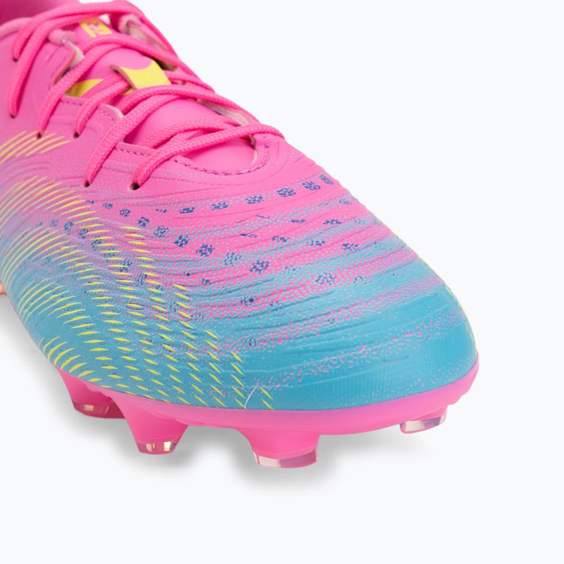 Scarpe da calcio per bambini PUMA Future 9 Play FG/AG Jr poison pink/puma wht/sun stream/bright aqua/puma blk 7