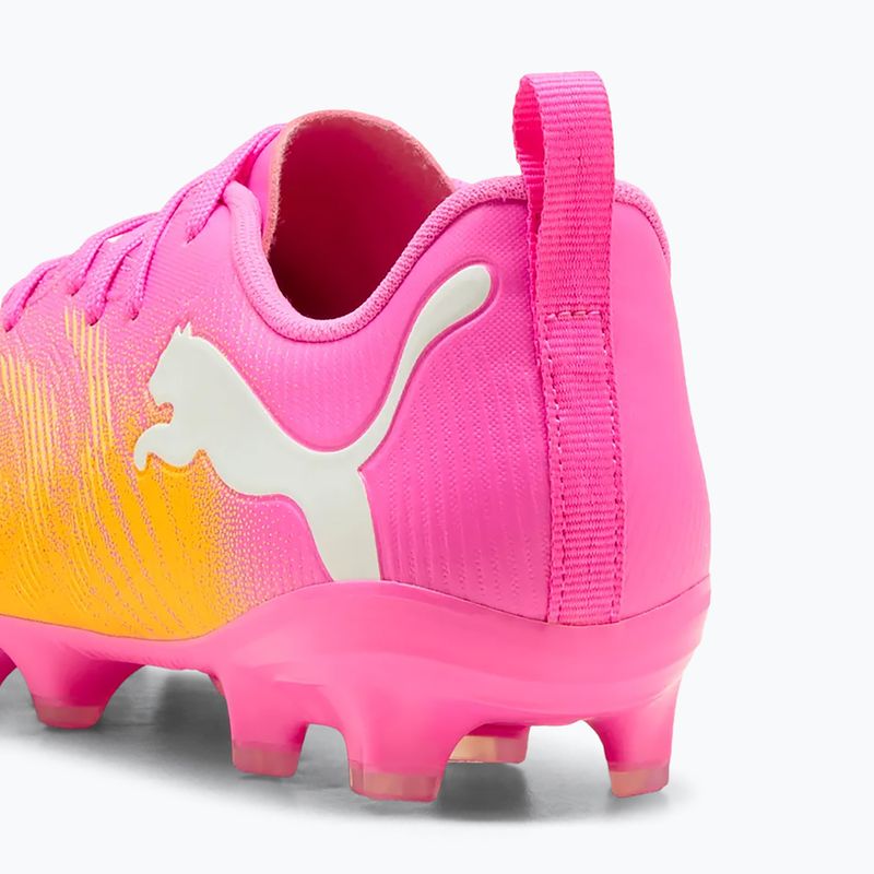 Scarpe da calcio per bambini PUMA Future 9 Play FG/AG Jr poison pink/puma wht/sun stream/bright aqua/puma blk 4