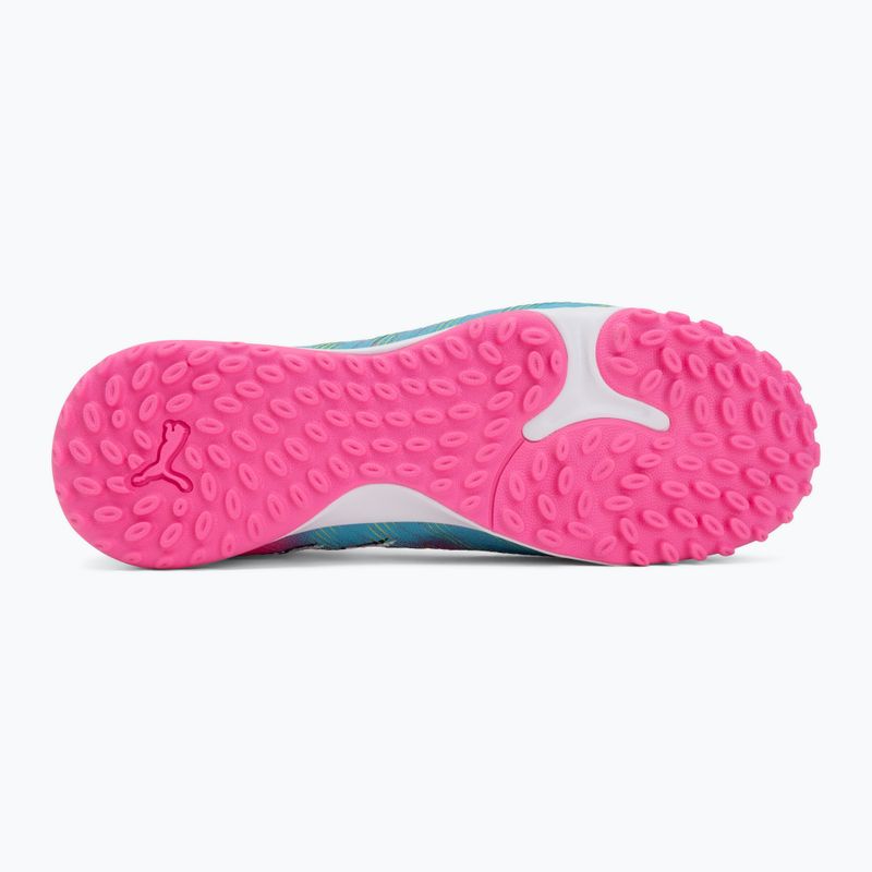 Scarpe da calcio per bambini PUMA Future 9 Match TT + Mid Jr poison pink/puma wht/sun stream/bright aqua/puma blk 4