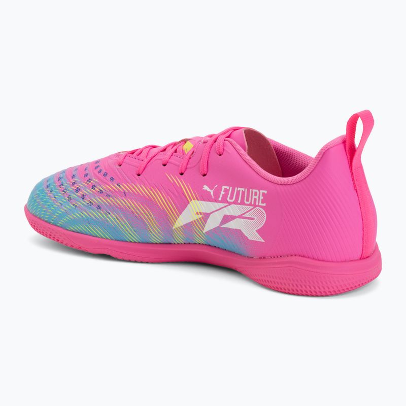 Scarpe da calcio per bambini PUMA Future 9 Play IT Jr poison pink/puma wht/sun stream/bright aqua/puma blk 3