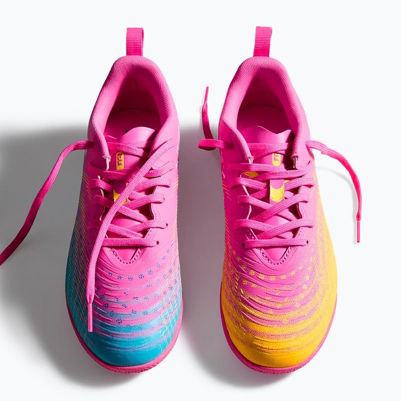 Scarpe da calcio per bambini PUMA Future 9 Play IT Jr poison pink/puma wht/sun stream/bright aqua/puma blk 4