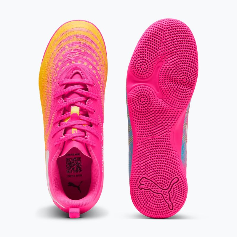Scarpe da calcio per bambini PUMA Future 9 Play IT Jr poison pink/puma wht/sun stream/bright aqua/puma blk 6