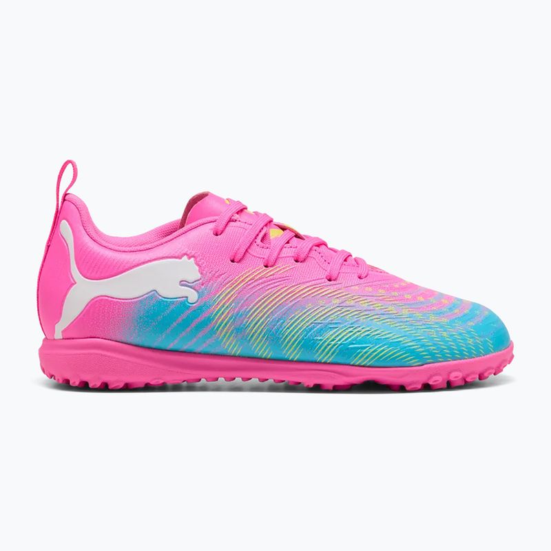 Scarpe da calcio per bambini PUMA Future 9 Play TT poison pink/puma white/sun stream/bright aqua/puma black 3