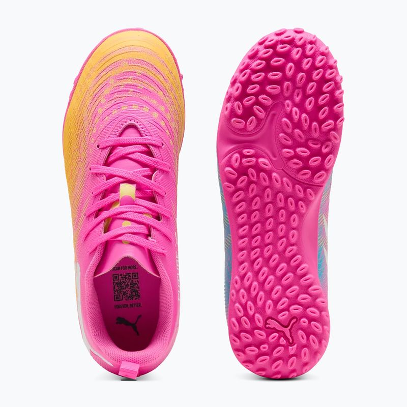 Scarpe da calcio per bambini PUMA Future 9 Play TT poison pink/puma white/sun stream/bright aqua/puma black 5