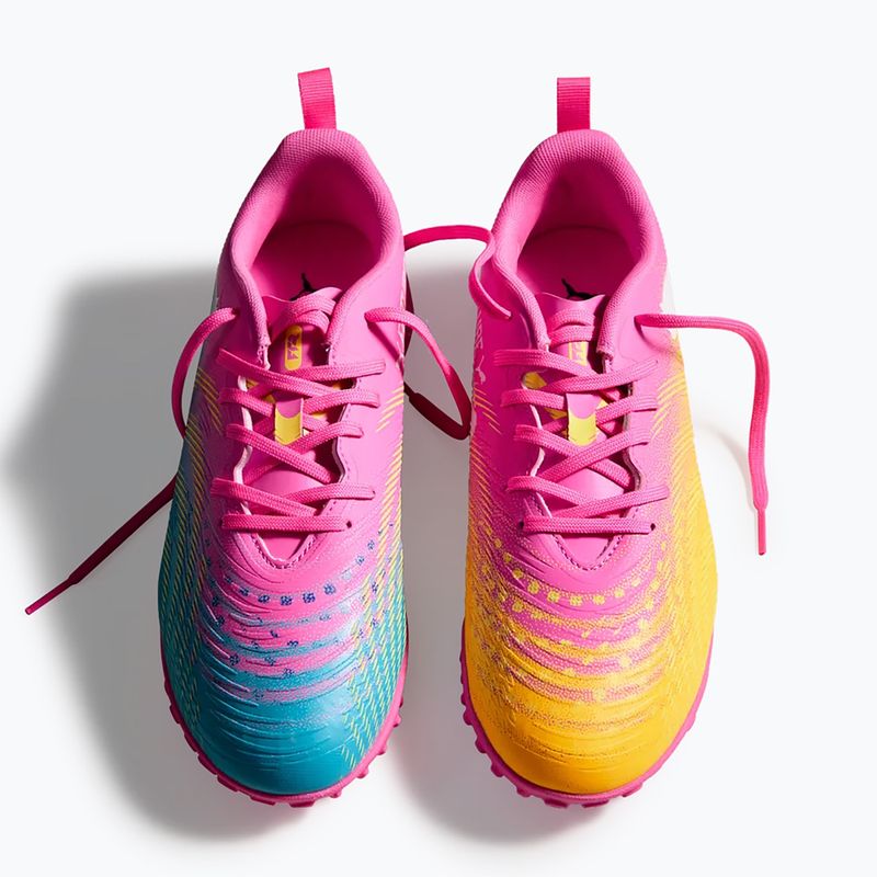 Scarpe da calcio per bambini PUMA Future 9 Play TT poison pink/puma white/sun stream/bright aqua/puma black 6