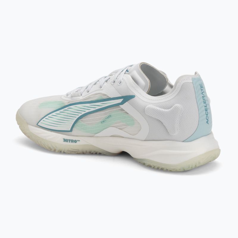 Scarpe da pallamano donna PUMA Accelerate Nitro SQD 4 Game On puma white/baltic sea blue/fresh water 3
