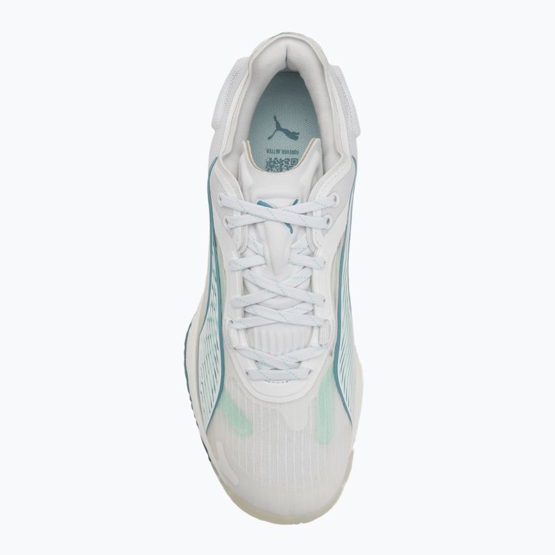 Scarpe da pallamano donna PUMA Accelerate Nitro SQD 4 Game On puma white/baltic sea blue/fresh water 5