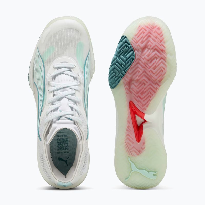 Scarpe da pallamano donna PUMA Accelerate Nitro SQD 4 Game On puma white/baltic sea blue/fresh water 12