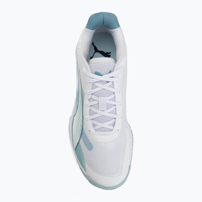Scarpe da pallamano PUMA Accelerate Pro 4 Game On puma white/baltic sea blue/fresh water 5