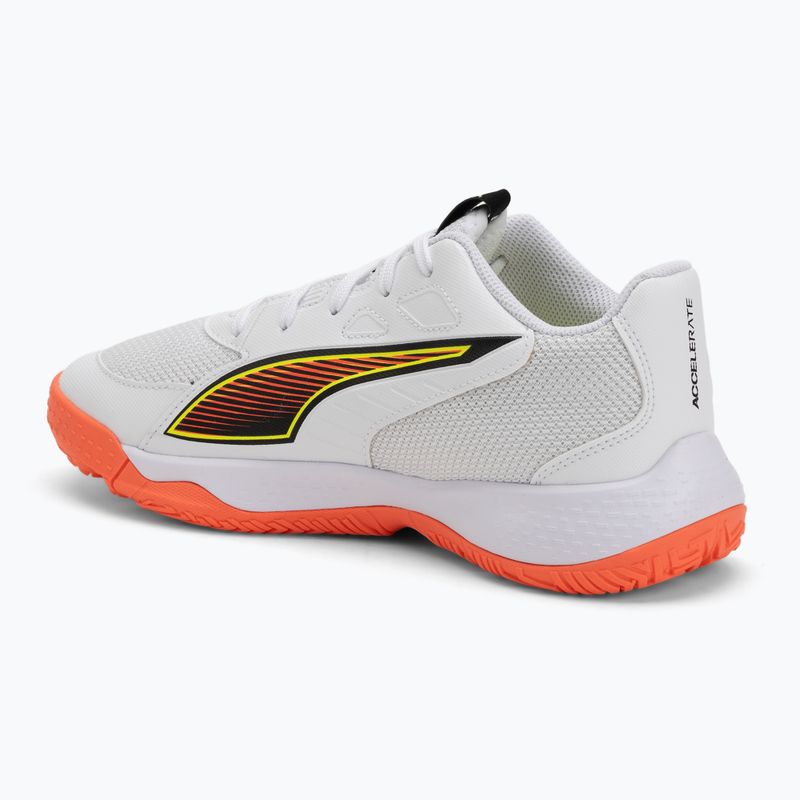 Scarpe da pallamano junior PUMA Accelerate 4 Game On Jr Puma White/Glowing Red/Ultra Blue 3