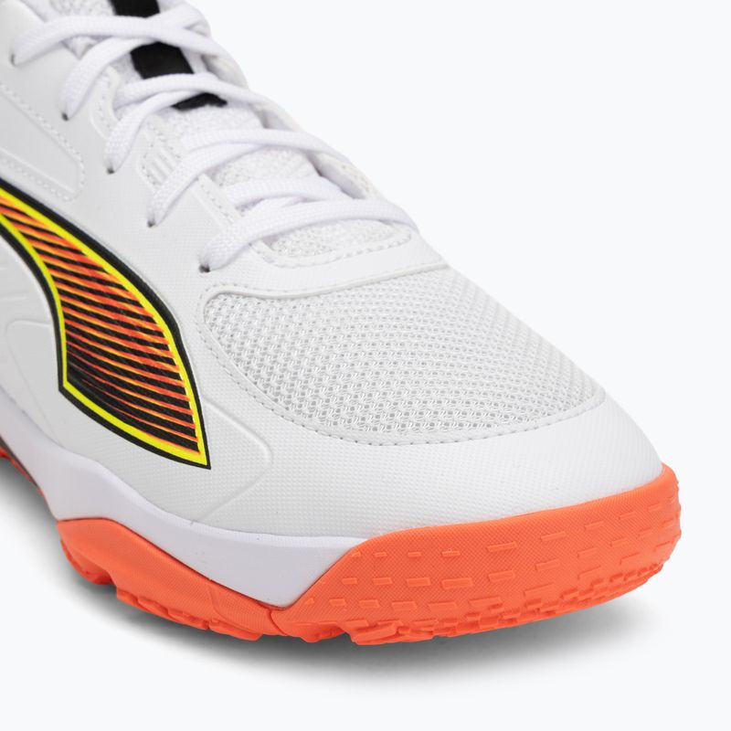 Scarpe da pallamano junior PUMA Accelerate 4 Game On Jr Puma White/Glowing Red/Ultra Blue 7