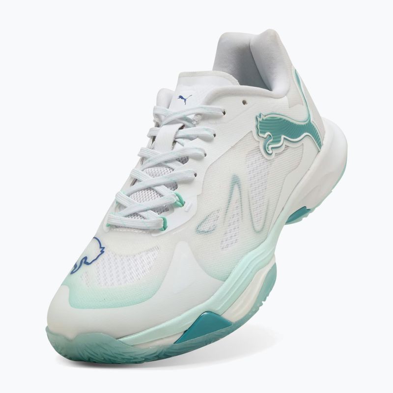 Scarpe da pallamano donna PUMA Vantage Nitro Game On Puma White/Baltic Blue/Fresh Water 10