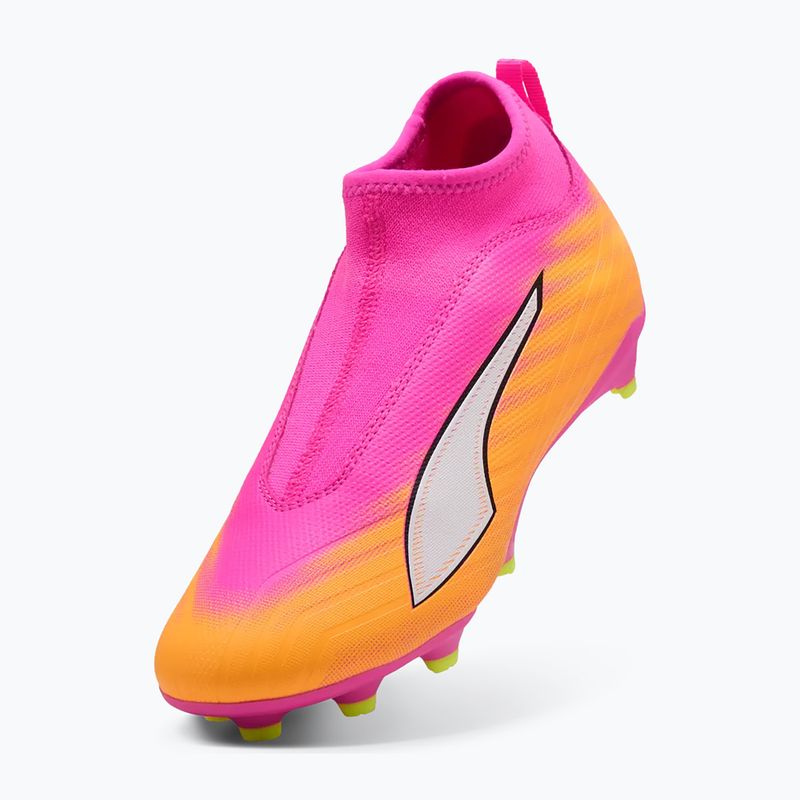 Scarpe da calcio per bambini PUMA Ultra 6 Match+ LL FG/AG Jr poison pink/puma white/sun stream/bright aqua/puma black 3