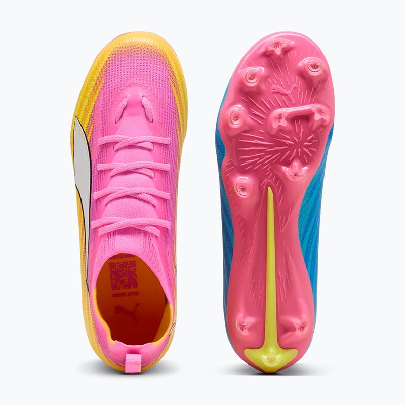 Scarpe da calcio per bambini PUMA Ultra 6 Pro Jr FG/AG poison pink/puma white/sunstream/bright aqua/puma black 3
