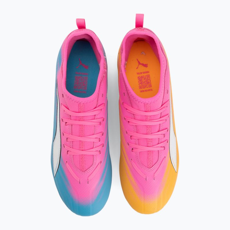 Scarpe da calcio per bambini PUMA Ultra 6 Match FG/AG Jr poison pink/puma white/sun stream/bright aqua/puma black 5