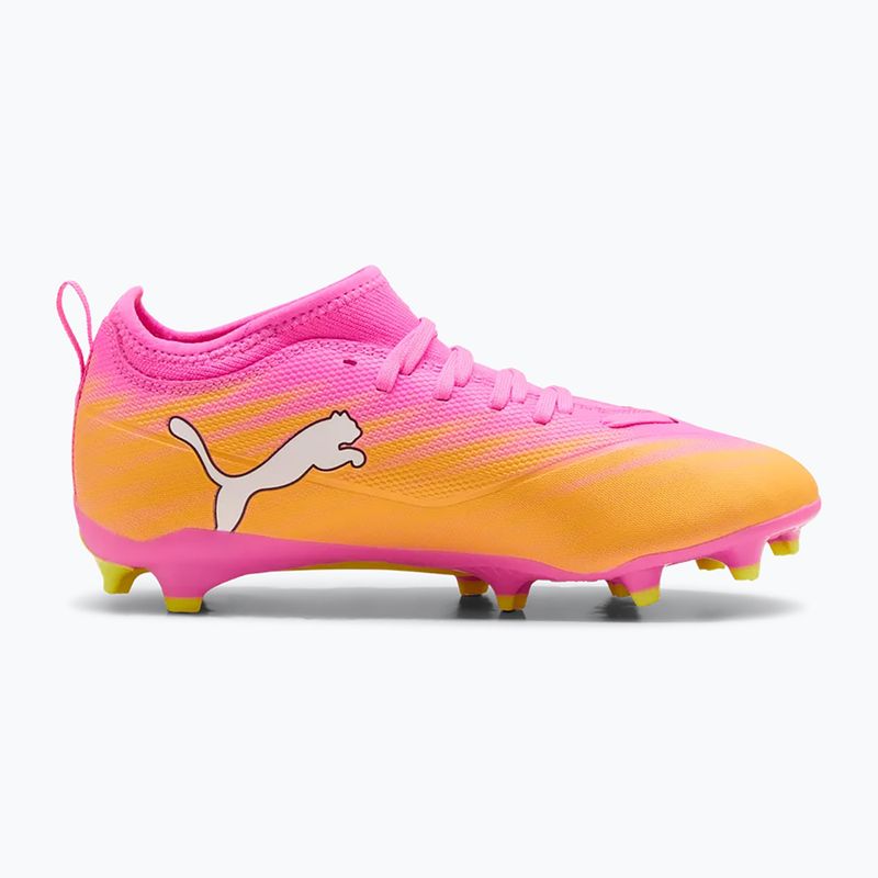 Scarpe da calcio per bambini PUMA Ultra 6 Match FG/AG Jr poison pink/puma white/sun stream/bright aqua/puma black 2