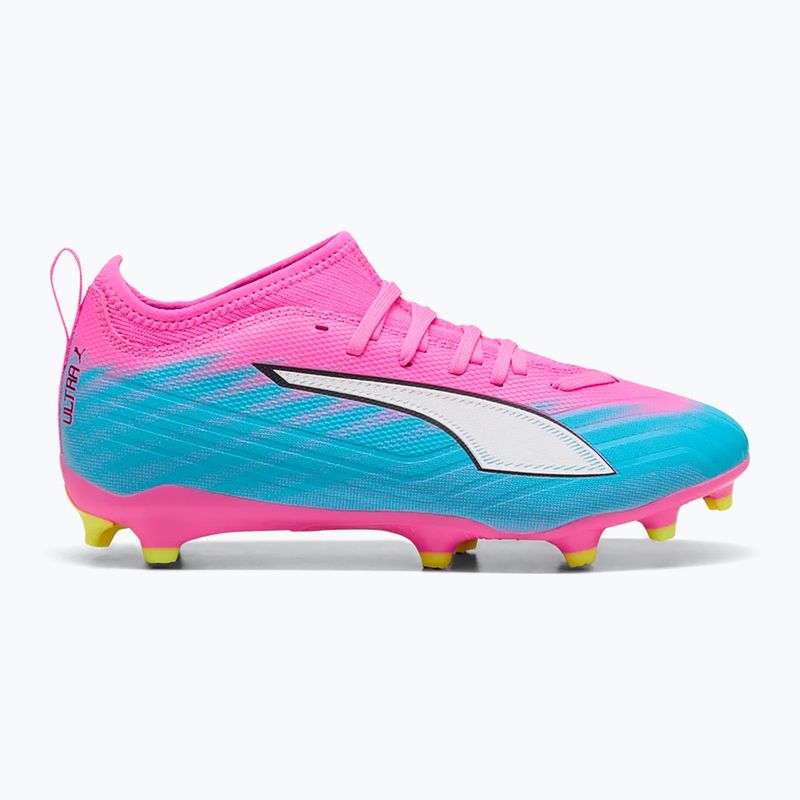 Scarpe da calcio per bambini PUMA Ultra 6 Match FG/AG Jr poison pink/puma white/sun stream/bright aqua/puma black 3