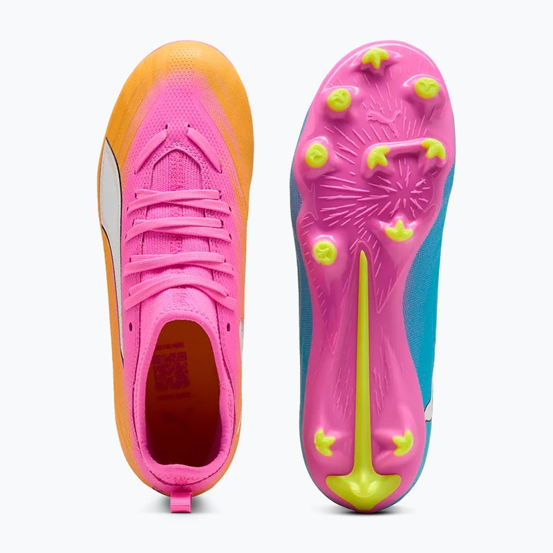 Scarpe da calcio per bambini PUMA Ultra 6 Match FG/AG Jr poison pink/puma white/sun stream/bright aqua/puma black 5