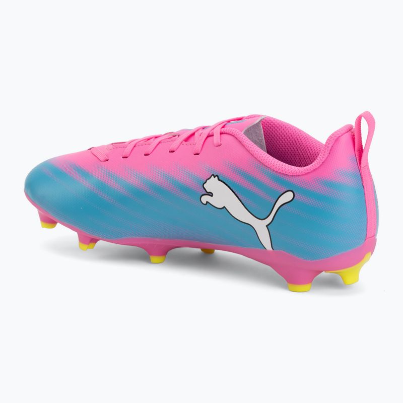 Scarpe da calcio per bambini PUMA Ultra 6 Play FG/AG Jr poison pink/puma white/sun stream/bright aqua/puma black 3