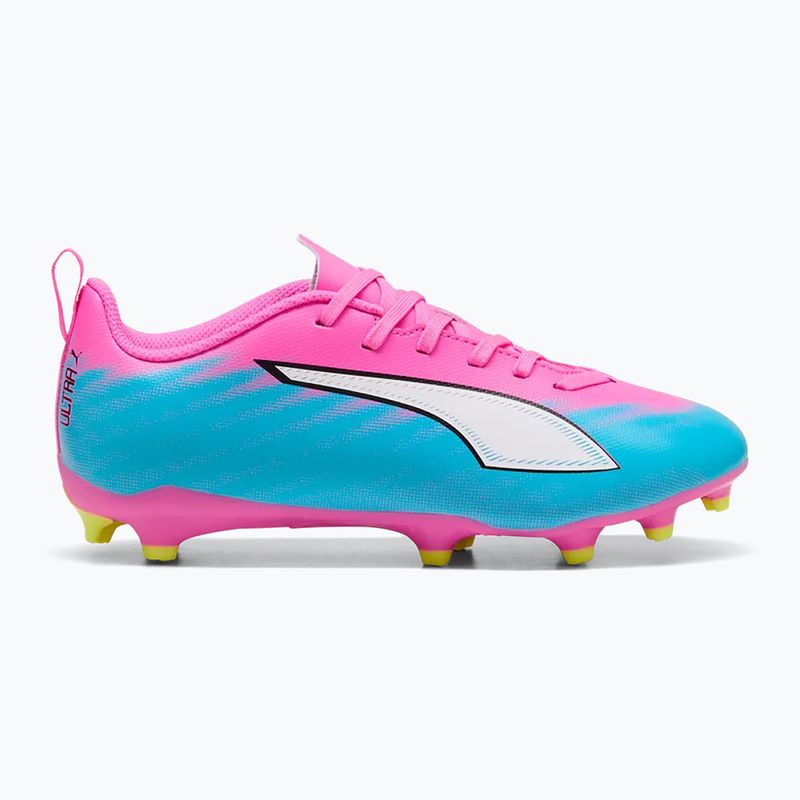 Scarpe da calcio per bambini PUMA Ultra 6 Play FG/AG Jr poison pink/puma white/sun stream/bright aqua/puma black 3