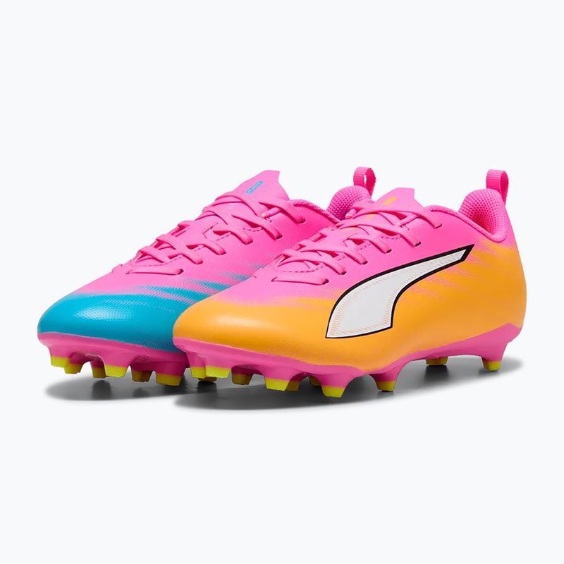 Scarpe da calcio per bambini PUMA Ultra 6 Play FG/AG Jr poison pink/puma white/sun stream/bright aqua/puma black 4