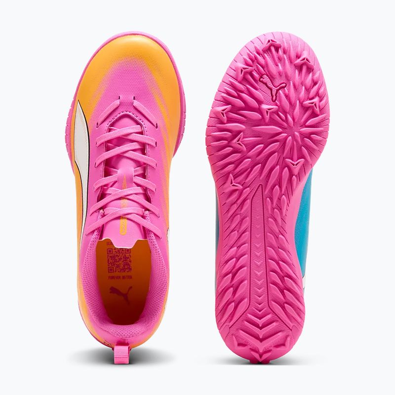 Scarpe da calcio per bambini PUMA Ultra 6 Play TT Jr poison pink/puma white/sun stream/bright aqua/puma black 4