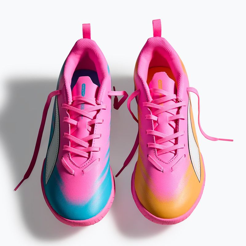 Scarpe da calcio per bambini PUMA Ultra 6 Play TT Jr poison pink/puma white/sun stream/bright aqua/puma black 5