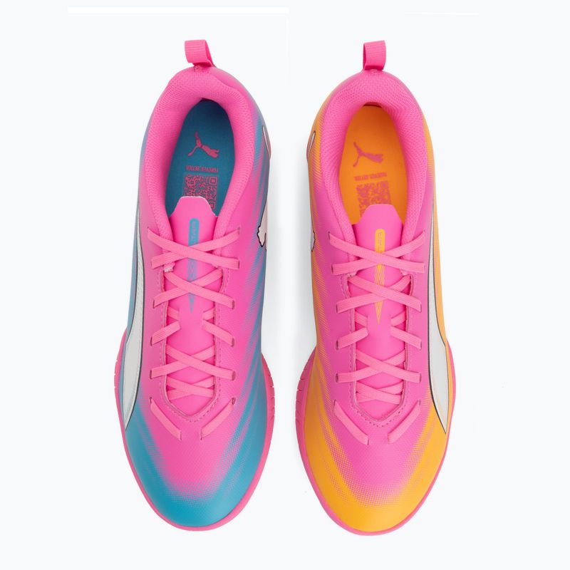 Scarpe da calcio per bambini PUMA Ultra 6 Play TT Jr poison pink/puma white/sun stream/bright aqua/puma black 5