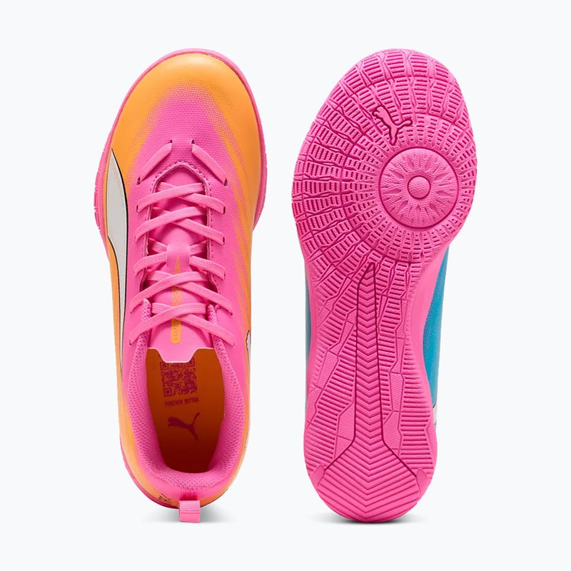 Scarpe da calcio per bambini PUMA Ultra 6 Play It Jr poison pink/puma wht/sun stream/bright aqua/puma blk 4