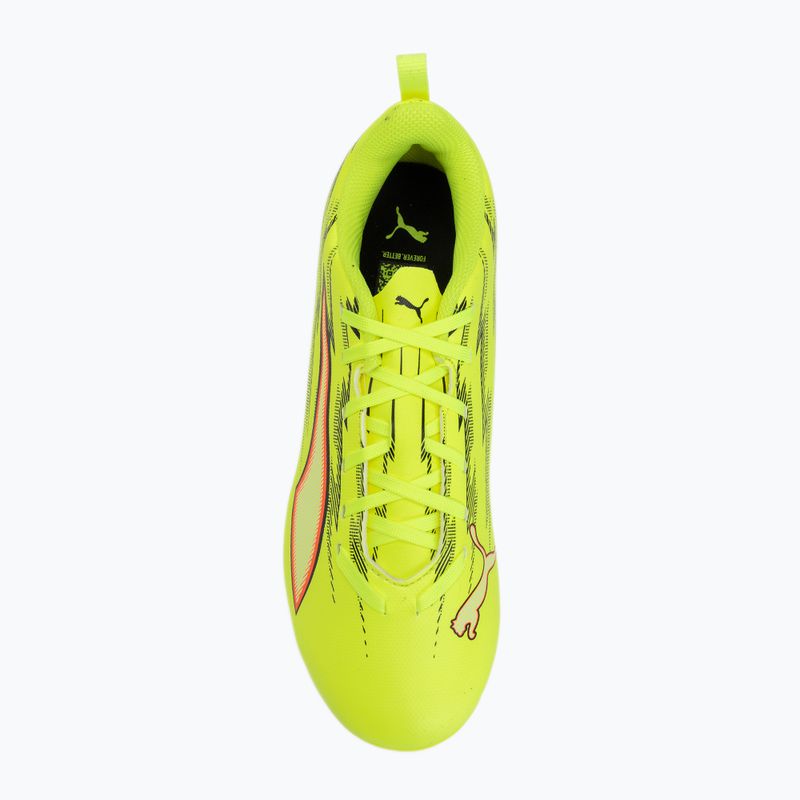 Scarpe da calcio junior PUMA Ultra 6 Play FG/AG Jr Yellow Alert/Puma Black/Glowing Red/Lime Squeeze 5